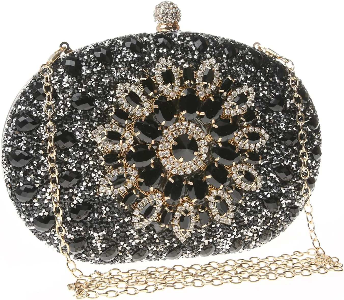 Womens Sparkly Rhinestone Glitter Clutch Purse Evening Handbag Shoulder Bag for Wedding Party Prom