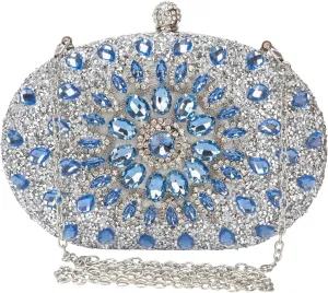 Womens Sparkly Rhinestone Glitter Clutch Purse Evening Handbag Shoulder Bag for Wedding Party Prom