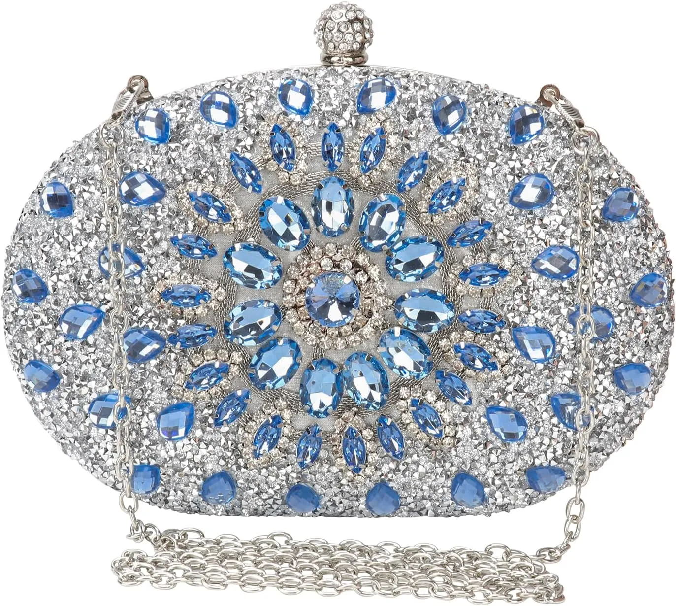 Womens Sparkly Rhinestone Glitter Clutch Purse Evening Handbag Shoulder Bag for Wedding Party Prom