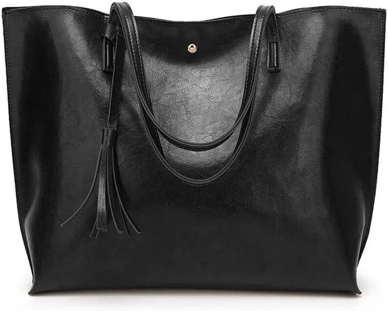 Work Handbag with Tassel Women’s Tote Roomy Shoulder Purse Retro Commuter
