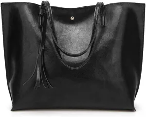 Work Handbag with Tassel Women’s Tote Roomy Shoulder Purse Retro Commuter