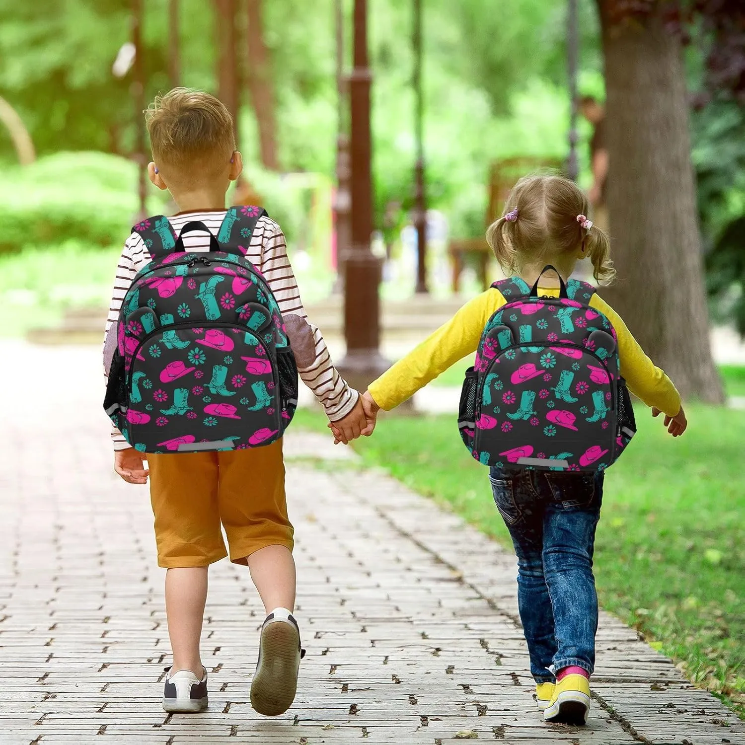 Wusikd Kids Backpack Cowgirl Toddler Bags Schoolbag for Girls Boys Kindergarten Student S