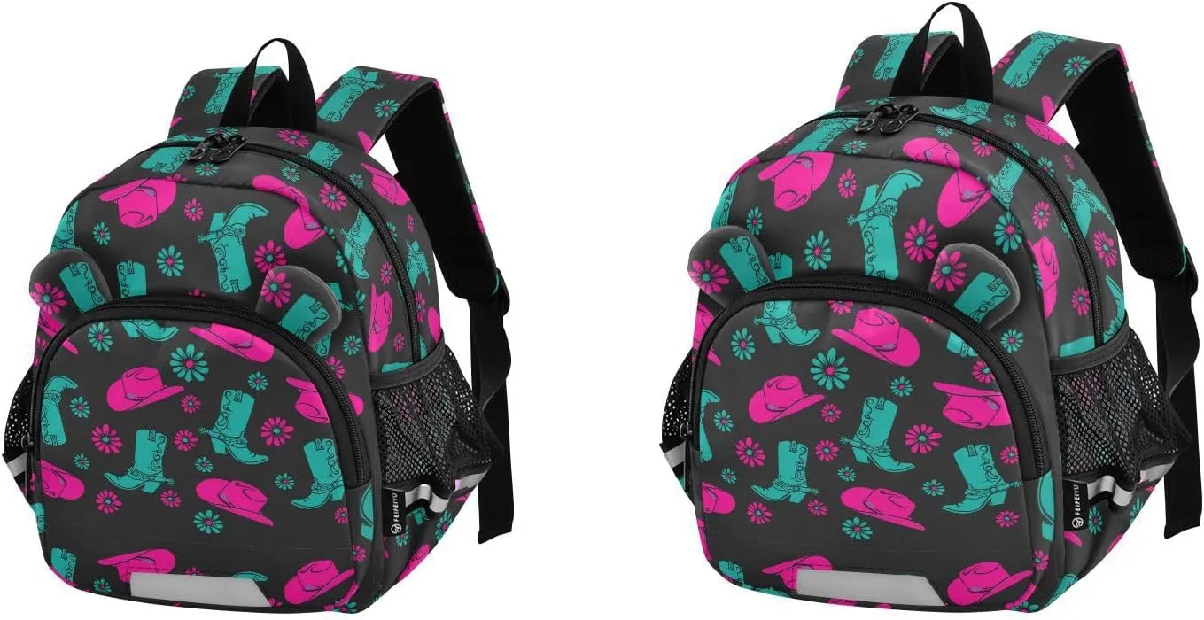 Wusikd Kids Backpack Cowgirl Toddler Bags Schoolbag for Girls Boys Kindergarten Student S