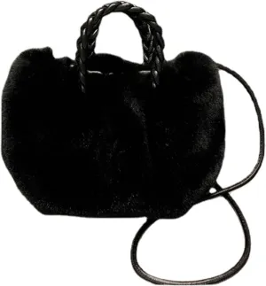 XPONNI Fuzzy Dumpling Bag, Cute Fluffy Bags Y2k, Cute Mini Handbags, Faux Fur Bag Crossbody, Soft Shoulder Bag