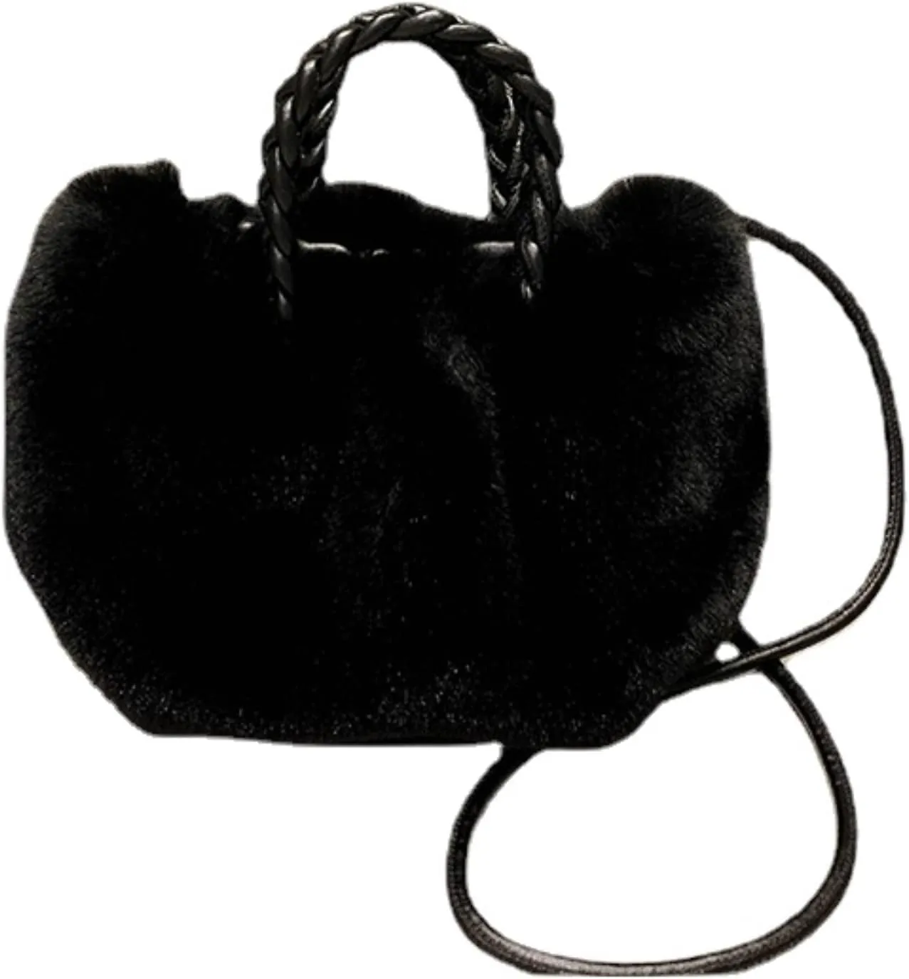 XPONNI Fuzzy Dumpling Bag, Cute Fluffy Bags Y2k, Cute Mini Handbags, Faux Fur Bag Crossbody, Soft Shoulder Bag