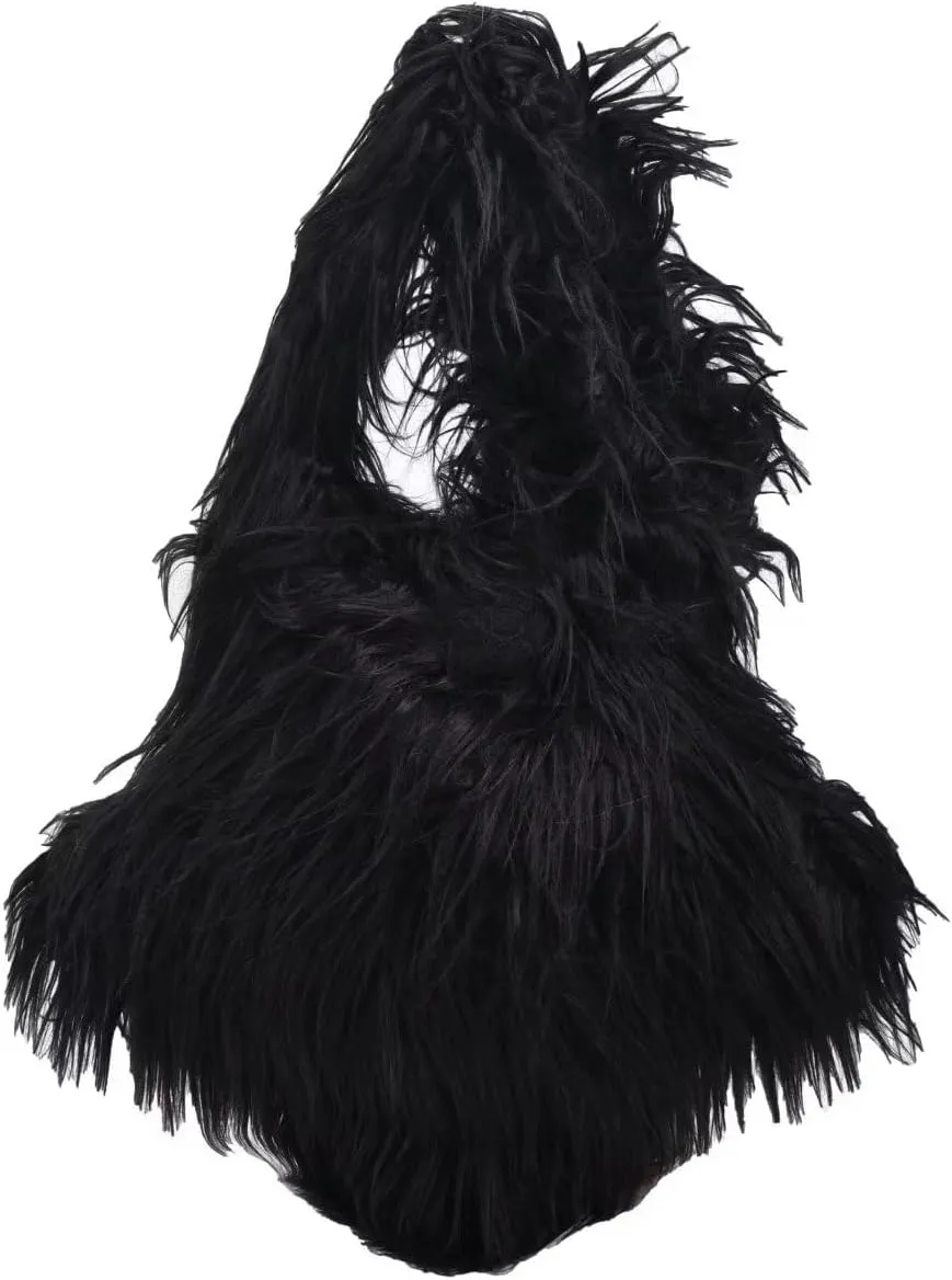 Y2K Furry Purse Star Shaped Heart-shaped Shoulder Bag Faux Fur Pentagram Handbag Fluffy Tote Plush Bag for Women