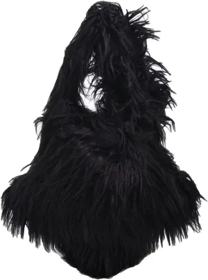 Y2K Furry Purse Star Shaped Heart-shaped Shoulder Bag Faux Fur Pentagram Handbag Fluffy Tote Plush Bag for Women