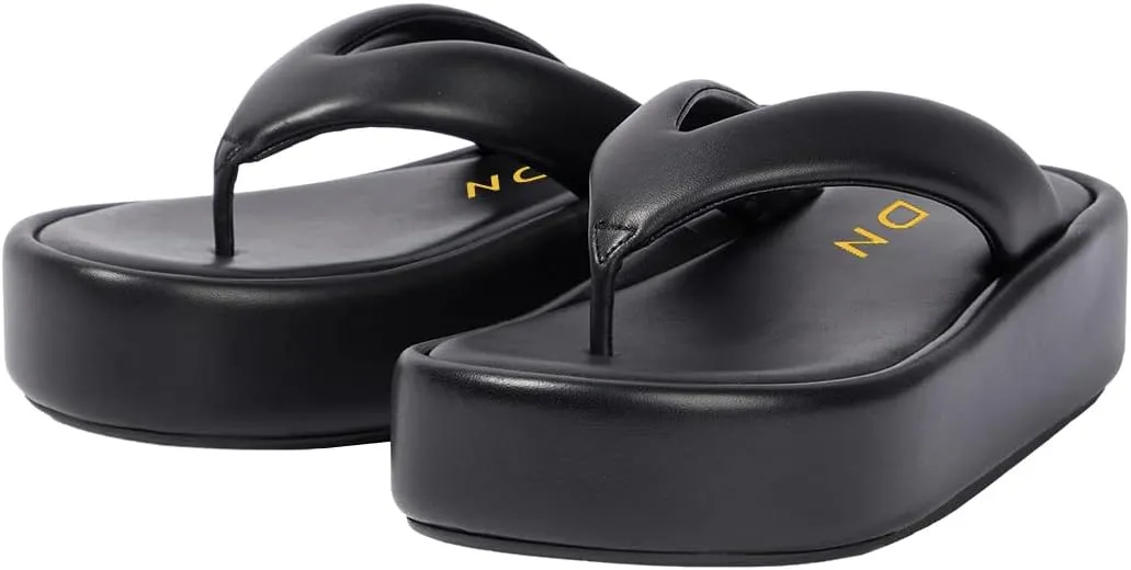 YDN Women Dressy Platform Slippers Almond Open Toe Sandals Slip on Flat Flip Flops Wedge Low Heels Shoes Party Daily Size 4-15 US