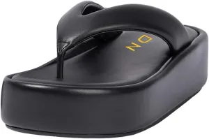 YDN Women Dressy Platform Slippers Almond Open Toe Sandals Slip on Flat Flip Flops Wedge Low Heels Shoes Party Daily Size 4-15 US