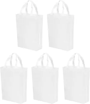 YOKIVE 10 Pack Reusable Gift Bag, DIY Blank Non-Woven Tote Bags, Great for Arts Crafts Grocery(White, 36 x 25cm)
