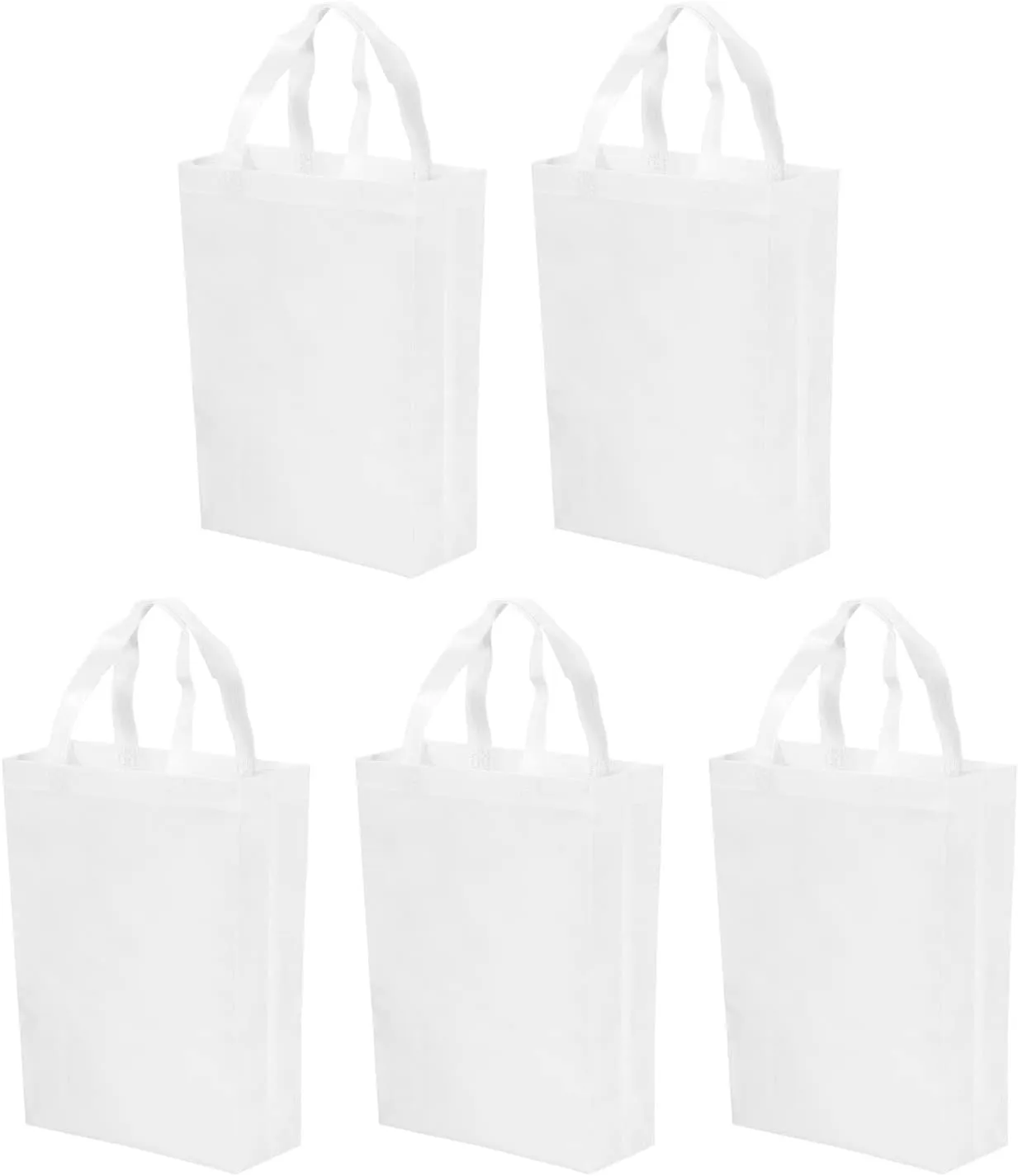 YOKIVE 10 Pack Reusable Gift Bag, DIY Blank Non-Woven Tote Bags, Great for Arts Crafts Grocery(White, 36 x 25cm)