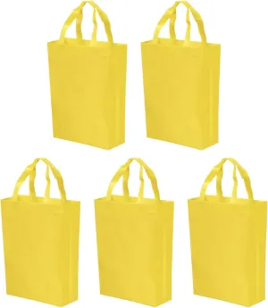 YOKIVE 10 Pack Reusable Gift Bag, DIY Blank Non-Woven Tote Bags, Great for Arts Crafts Grocery(Yellow, 36 x 25cm)