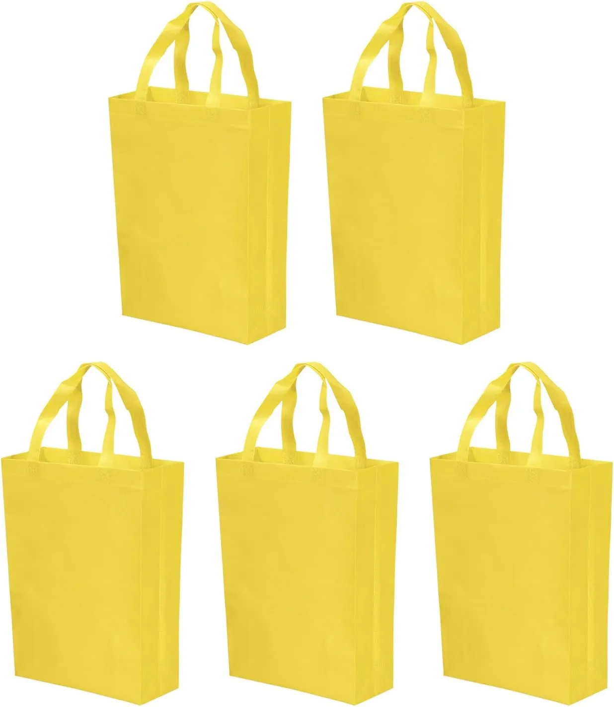 YOKIVE 10 Pack Reusable Gift Bag, DIY Blank Non-Woven Tote Bags, Great for Arts Crafts Grocery(Yellow, 36 x 25cm)