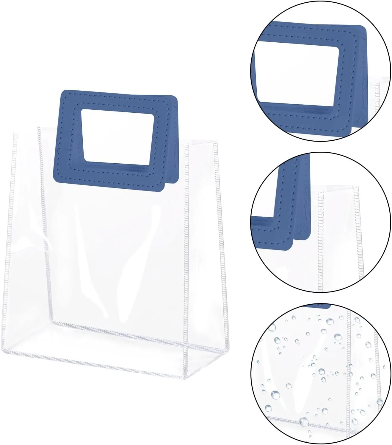 Yolyoo 15 Pack Clear Gift Bags with White Handles Transparent PVC Gift Wrap Bags Plastic Tote Bags Reusable Shopping Bags for Bridal Party,Wedding,Baby Shower,Birthday Party 7 x 8 x 4 Inch (7 x 8 x 4
