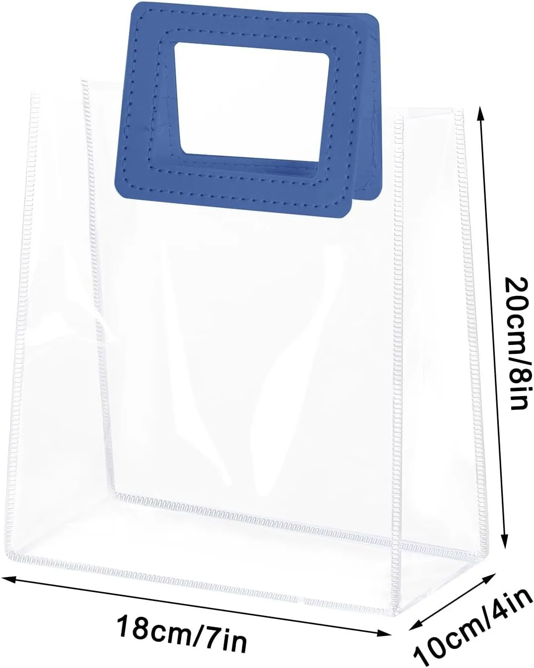 Yolyoo 15 Pack Clear Gift Bags with White Handles Transparent PVC Gift Wrap Bags Plastic Tote Bags Reusable Shopping Bags for Bridal Party,Wedding,Baby Shower,Birthday Party 7 x 8 x 4 Inch (7 x 8 x 4