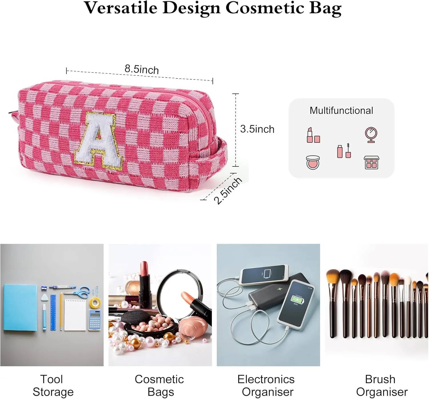 YOOLIFE Gifts for Sister - Birthday Gifts for Sister, Sister Gifts, Sister Gifts from Sister, Sister Birthday Gifts Unique, Sister In Law Gifts, Cute Initial Makeup Bag Travel Bag Girl Green D