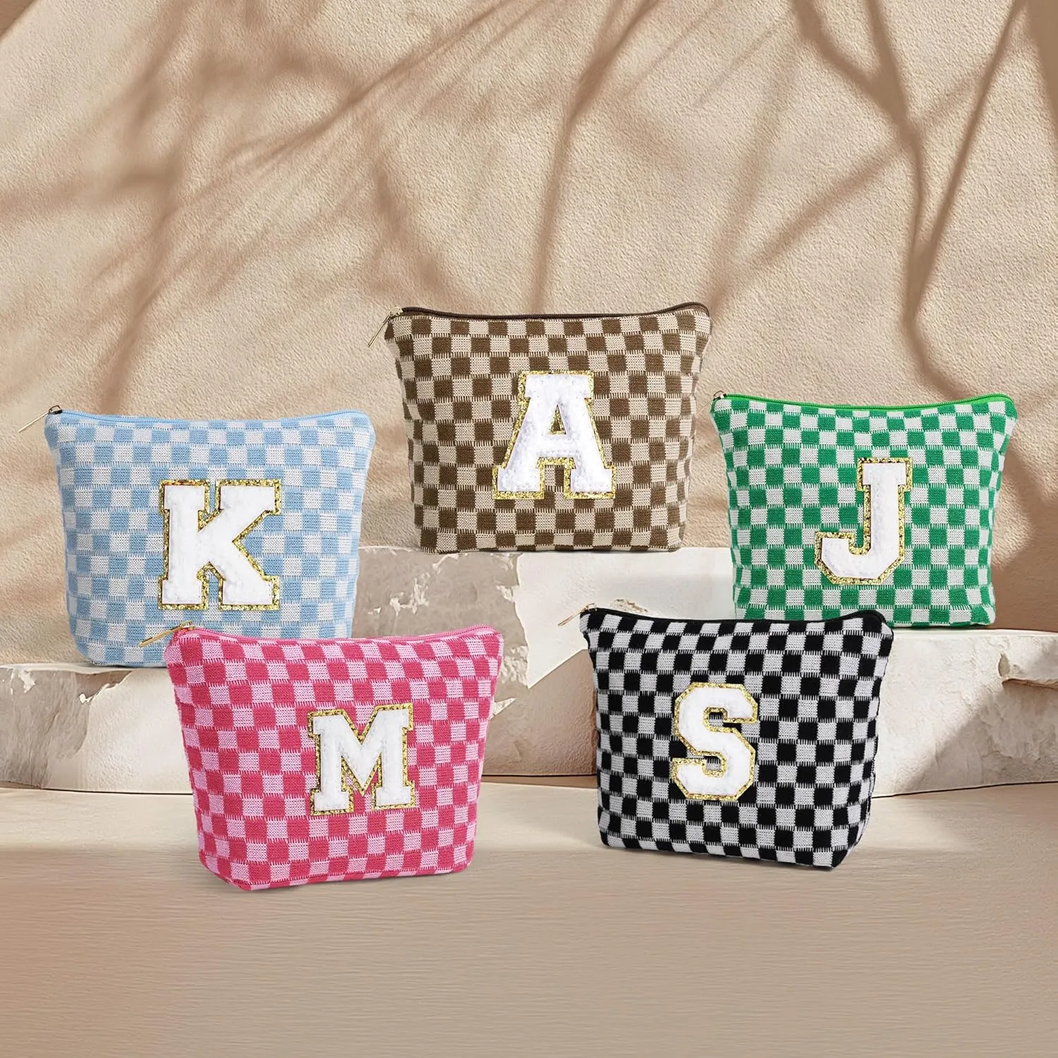 YOOLIFE Gifts for Sister - Birthday Gifts for Sister, Sister Gifts, Sister Gifts from Sister, Sister Birthday Gifts Unique, Sister In Law Gifts, Cute Initial Makeup Bag Travel Bag Girl Green D