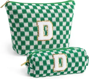 YOOLIFE Gifts for Sister - Birthday Gifts for Sister, Sister Gifts, Sister Gifts from Sister, Sister Birthday Gifts Unique, Sister In Law Gifts, Cute Initial Makeup Bag Travel Bag Girl Green D