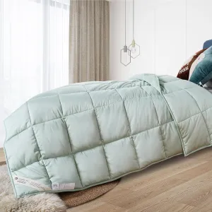 YOUR MOON Luxurious All Season Wool Comforter Queen Size, 100% Natural Australian Wool Filling, Hypoallergenic Comforter Duvet Insert, Noiseless Cotton Shell (Green)