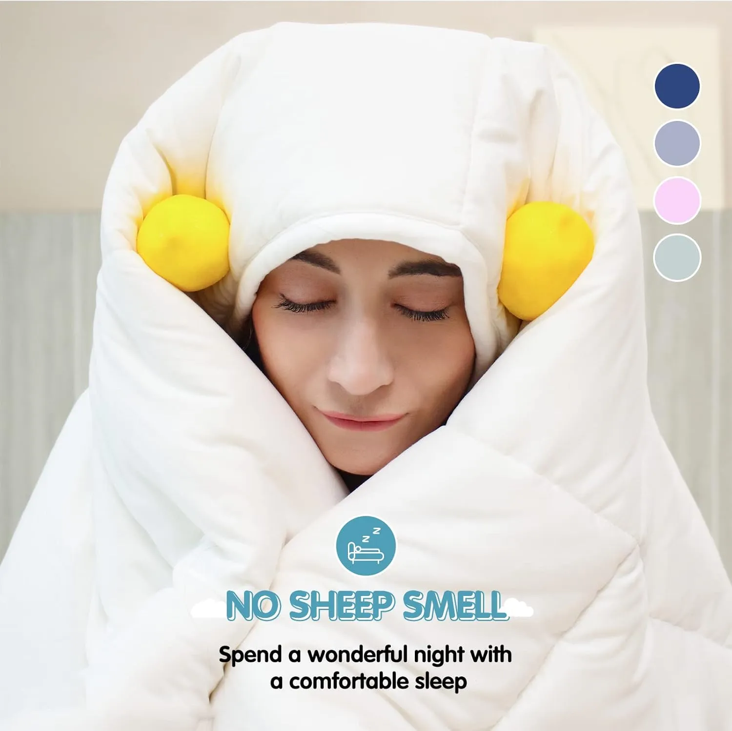 YOUR MOON Luxurious All Season Wool Comforter Queen Size, 100% Natural Australian Wool Filling, Hypoallergenic Comforter Duvet Insert, Noiseless Cotton Shell (Green)
