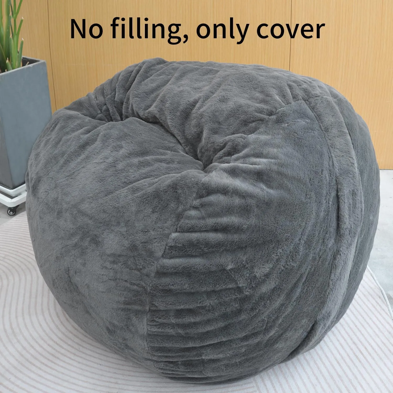 YuppieLife Fluffy Fur Bean Bag Chairs Cover for Adults(Just Cover,No Filler) 4Ft Machine Washable Large Size Lazy Sofa Cover Luxury/Replacement