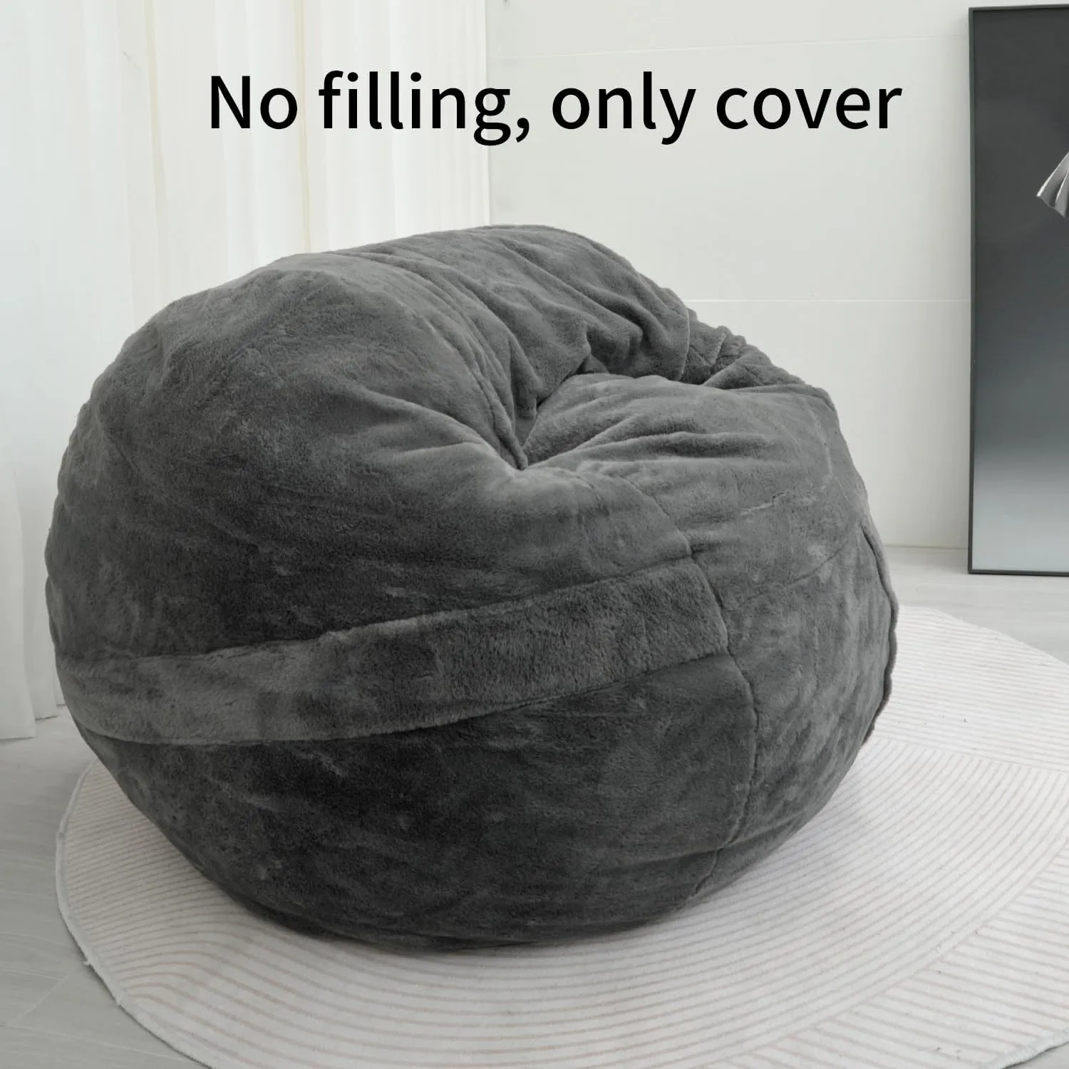 YuppieLife Fluffy Fur Bean Bag Chairs Cover for Adults(Just Cover,No Filler) 4Ft Machine Washable Large Size Lazy Sofa Cover Luxury/Replacement