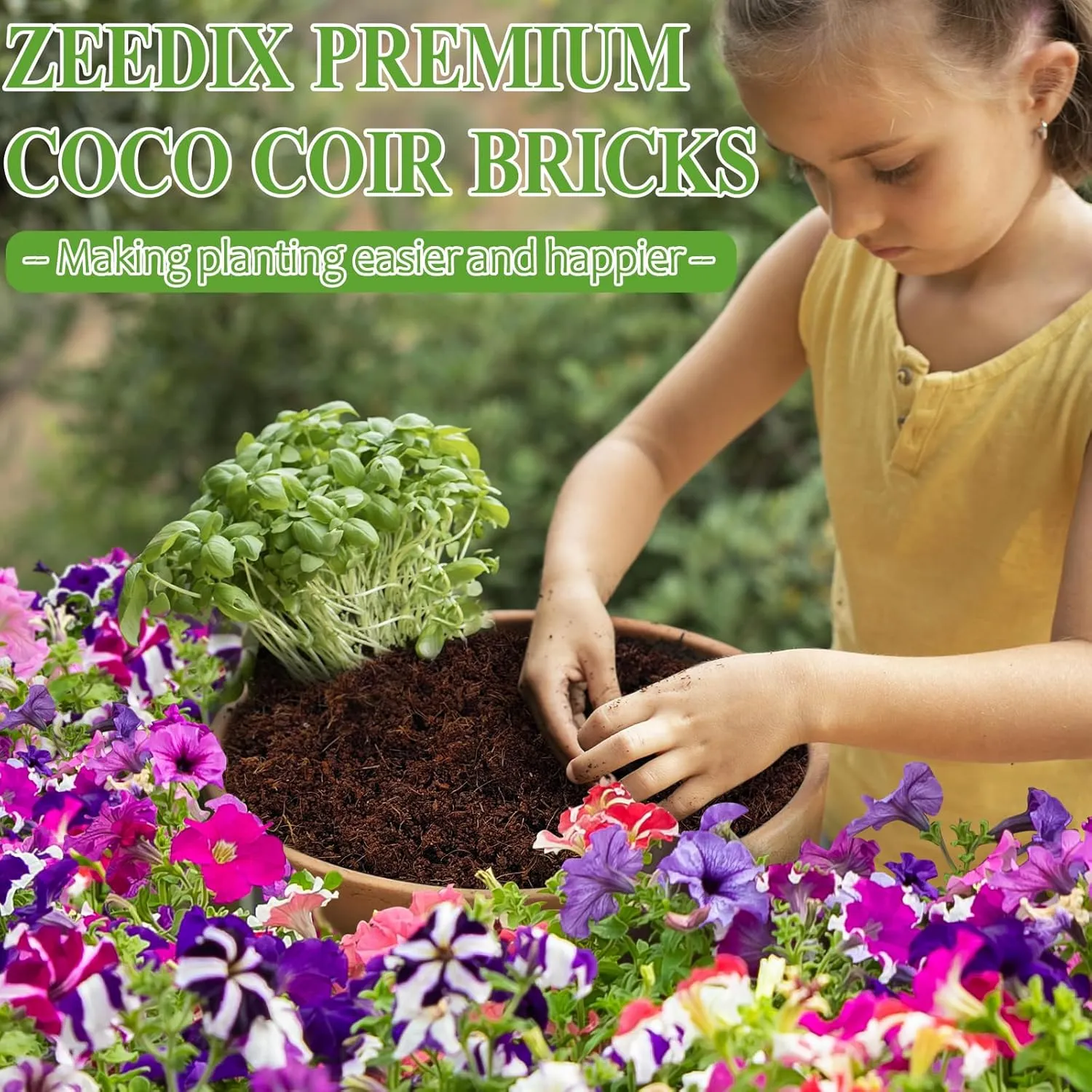 ZeeDix 10 Pcs Compressed Coco Coir Brick for Plants, Premium Organic Coconut Coir Bricks Coco Fiber Substrate Coco Coir Fiber Potting Soil with Low EC and pH Balance for Planting Gardening Reptiles