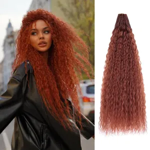 ZRQ Pre looped Micro Brazilian Braids Curly Crochet Hair 18 inch Water Wave Hair Afro Kinky Curly Red Braiding Hair Extensions Deep Wave Hair For Women