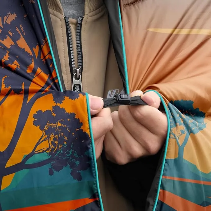 zzlamb Camping Blanket, Lightweight Cloak Puffy Down Alternative Travel Blanket, Portable & Windproof Warm Outdoor Blanket, Cozy Quilt Plane Car Picnic Hammock Beach Backpacking, 52x75in